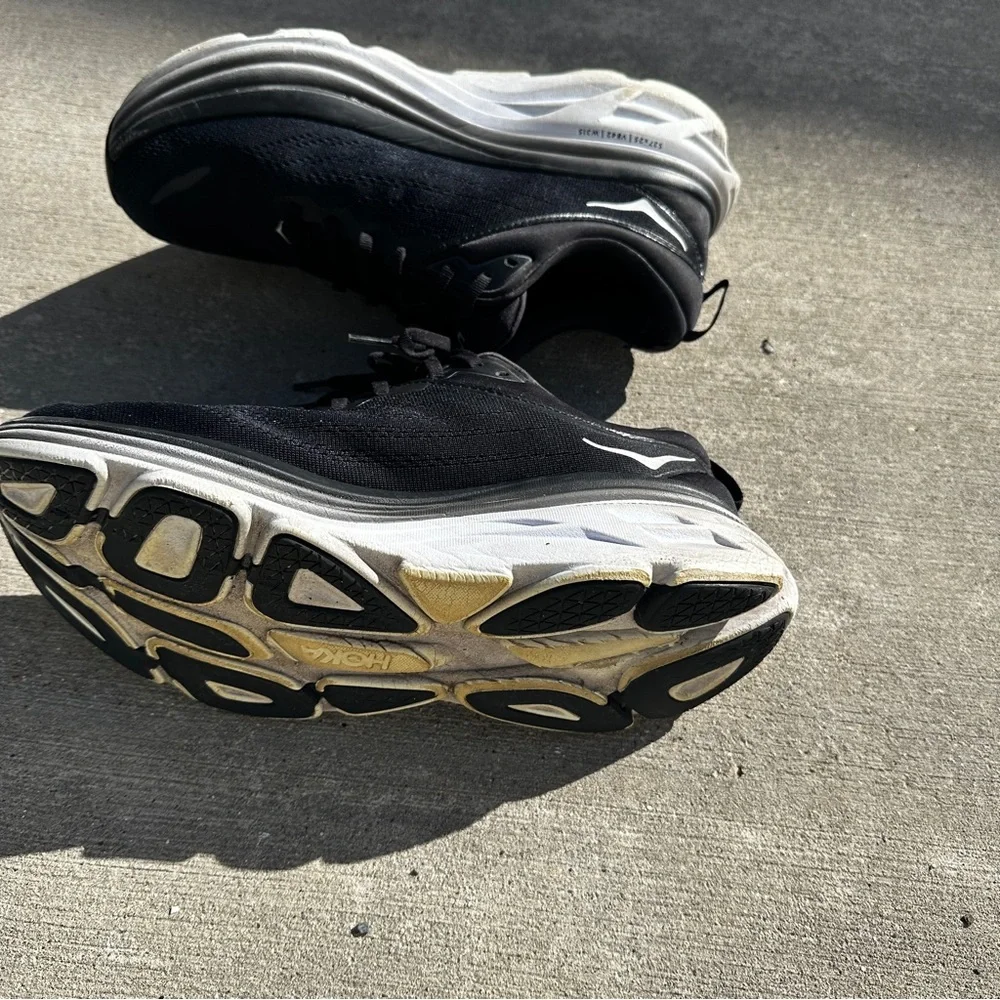 Hoka Bondi 8 Black and White Men's Shoes - Size 11